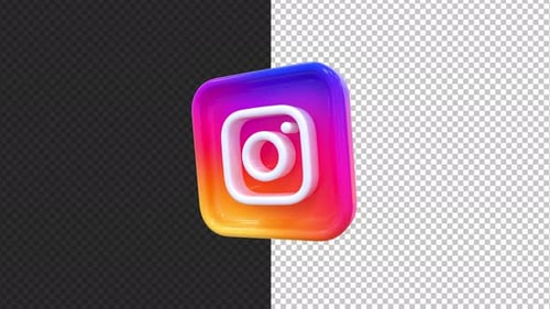 Instagram logo bouncing - 4K