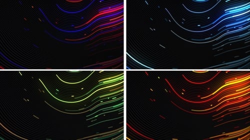 Dynamic Wavy Glowing Lines Color Changing Background Loop