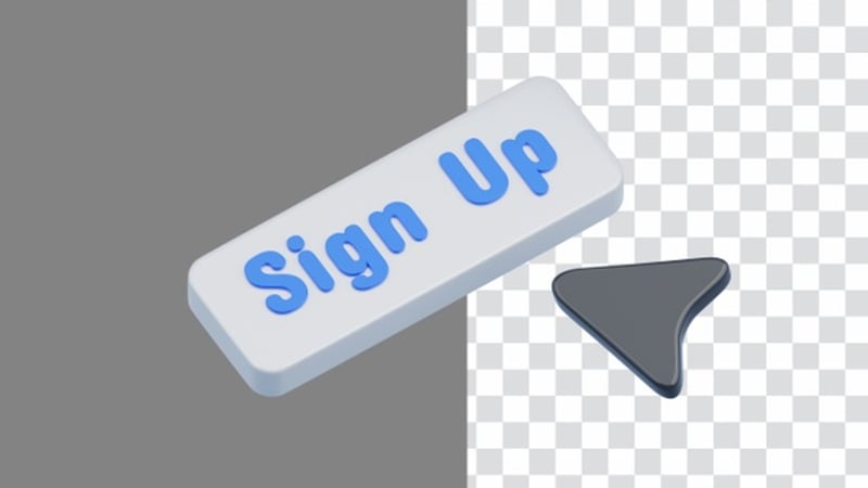 3D Animation of Sign Up button on Alpha Channel, Backgrounds Motion ...