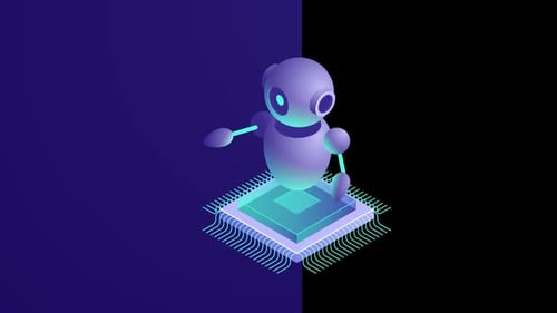 Ai Robot Server Room Digital Technology Animation