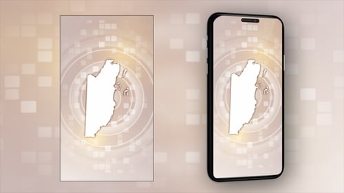 Animated Belize Map Reveal with Digital Technology Background