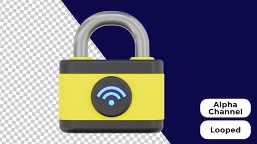 3D Animated Secure Network | Alpha Channel