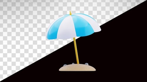 3D Animation of Beach Umbrella