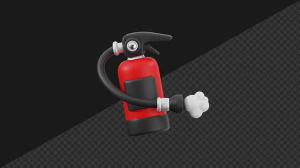 3D Fire Extinguisher Animation with Transparent Background, Elements ...