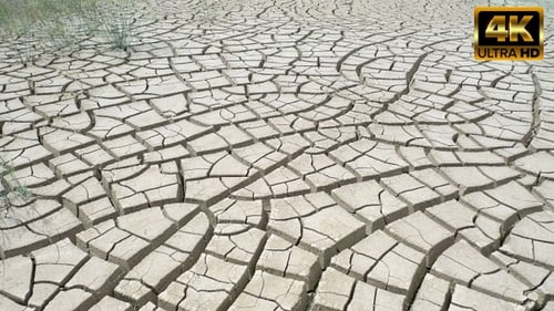 Cracked Earth in Arid Desert Landscape