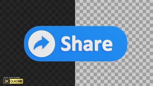 3D Share Button | Alpha Channel