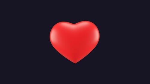 Animated 3D Red Heart Morph with Pulse Effect