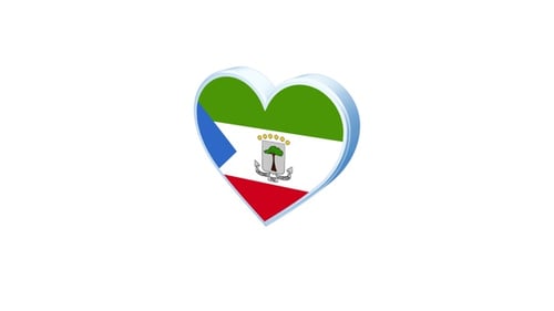 3D Animated Heart with Equatorial Guinea Flag