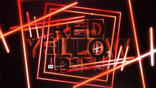 Red and Yellow Neon Shape Countdown 10 in 1