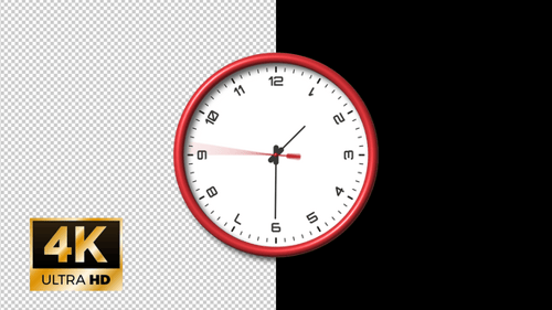 Animated Modern Red Clock Time Passing