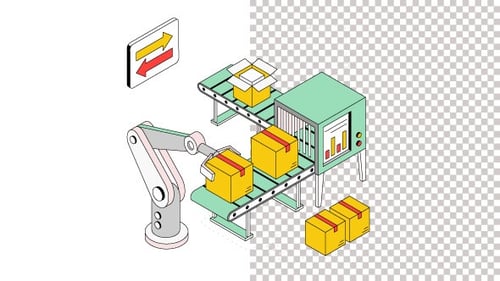 Warehouse Manufacturing Animation Alpha Channel