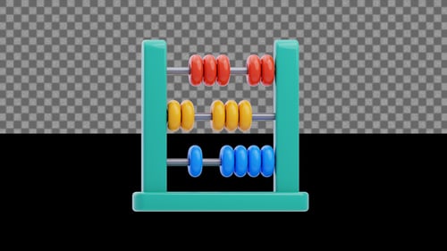 3D Back to School Abacus Animation | Alpha Loop