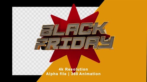 Black Friday 3D Rotating Metallic Text Animation
