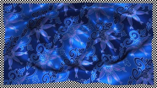 Indonesia Ethnic Silk Pattern Cloth Fabric Wave Songket Alpha Channel Ikan Tambal Riau Batik Loop