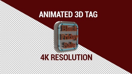 Black Friday Tag 3d Animation Loop