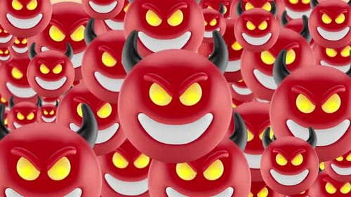 Devil Satan emoji transition with premultiplied alpha channel