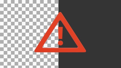 Red 3D Rotating Warning Sign Animated Icon