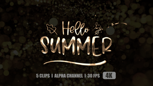 Animated Hello Summer Title with Metallic Colors