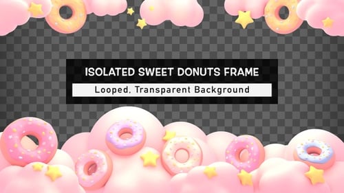 Sweet 3D Donut and Cloud Decorative Frame