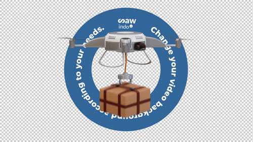 Drone de livraison futuriste d'animation 3D avec boucle de fond transparente