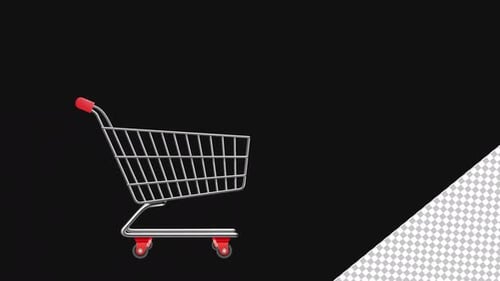 Shopping Cart animated 2D | Alpha channel