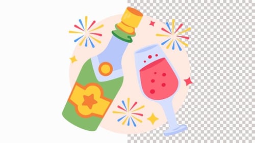 Champagne Animation Alpha Channel