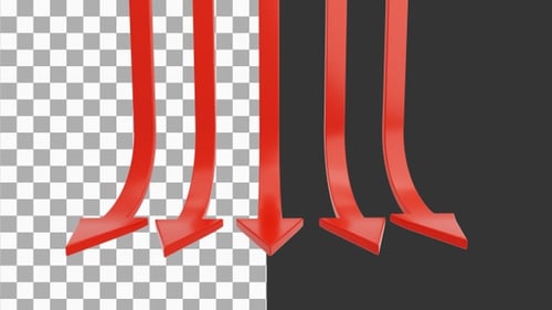 3D Crisis Arrow Down | Alpha Channel