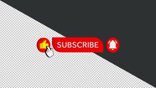 Animated Subscribe Like and Notification Bell Click for Social Media