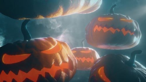 Boucle d'Halloween Falling Pumpkins In Storm