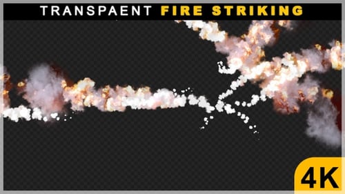 Multi Fire Balls Or Rocket Striking Animation On Alpha Channel
