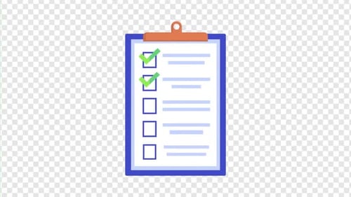 Aufgabenliste mit Häkchen Animation Alpha