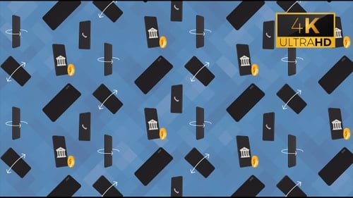 Nahtlose Hintergrundanimation mit sich wiederholenden Mustern für mobile Icons