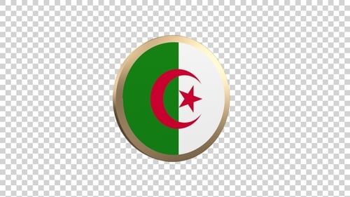 Algeria Flag Circle Shape Alpha Loop