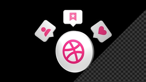 Animated 3D Social Media Icons with Like, Follow, and Save