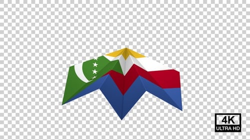 Flagge des Papierflugzeugs der Komoren