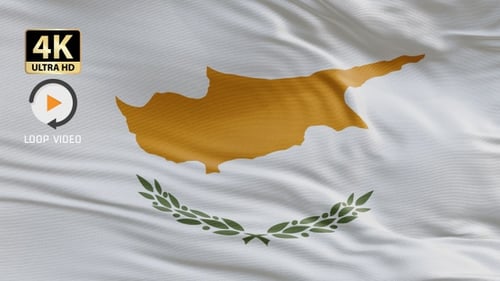 Realistic Waving Cyprus Flag Animation