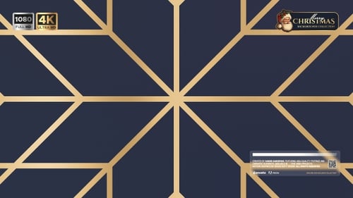 Christmas Background Blue Gold Snowflake Loop