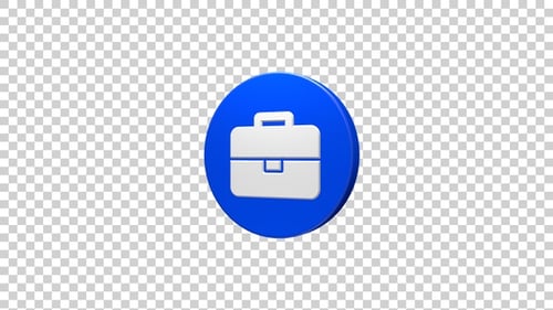 Briefcase Icon Rotating Blue