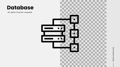animation d'icônes de ligne de base de données