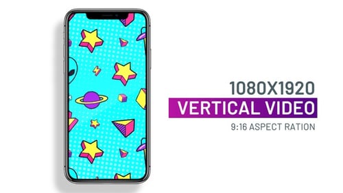 Retro Pop Art Space Pattern Seamless Loop Animation