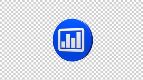 3D Bar Chart Icon Animation for Business Data Analysis