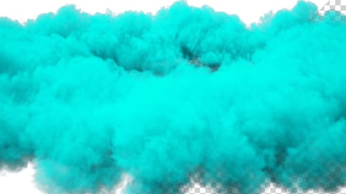 Dynamic Teal Smoke Cloud Reveal Transition