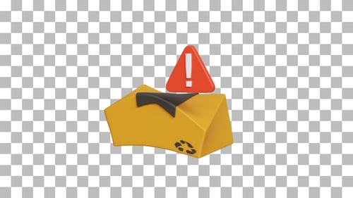 3D Animation of Broken Package with Alpha Channel