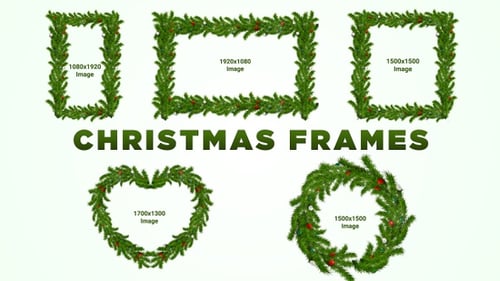 Christmas Spruce Decorative Frames and Borders Animation