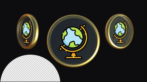 Animated Rotating 3D Globe Icon for Digital Projects