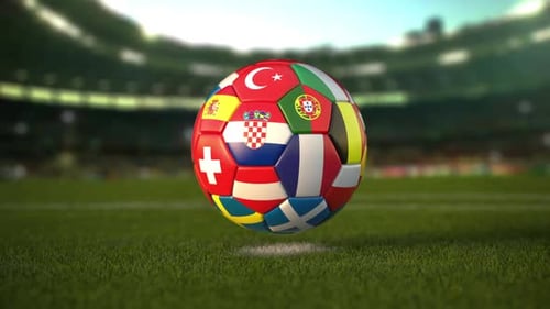Rotating International Soccer Ball with National Flags