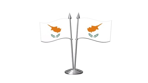 Animated Waving Cyprus Desk Flags with Alpha Channel