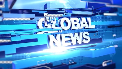 Modern Broadcast Title Reveal with Blue Geometric Elements