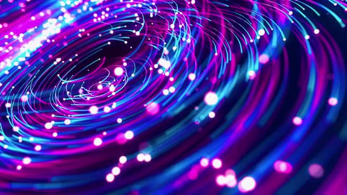 Abstract Pink and Blue Shiny Depth of Field Concentric Swirl Wavy Turbulence Dotted Lines Glitter
