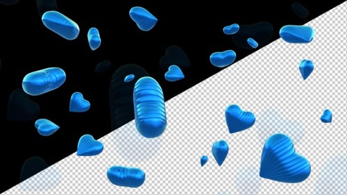 Valentines Day Heart Sign Flying Transparent Background Loop V3